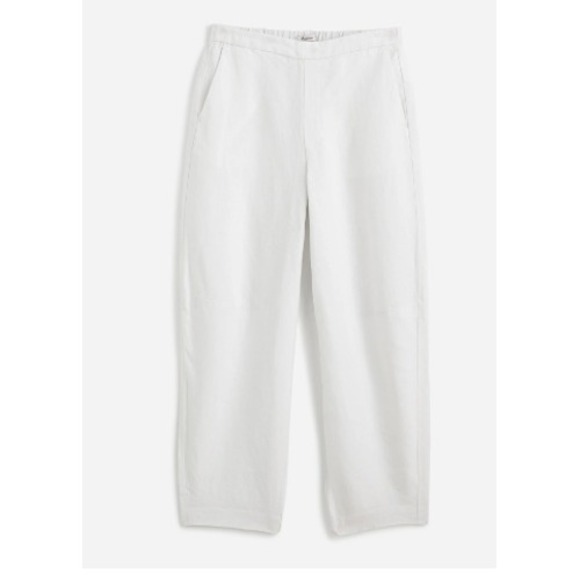 Madewell Pants Size Small Pull On Barrel Linen White Ankle Cropped NEW NV539 - Picture 5 of 11